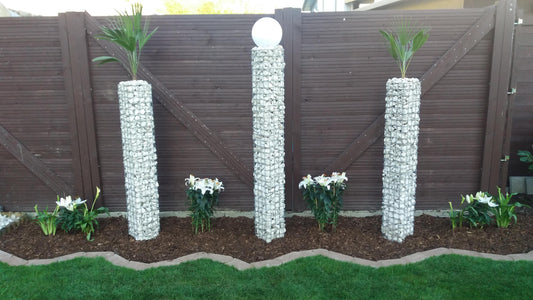 Columna de gaviones 22 x 22 cm MW 5 x 5 cm cuadrado