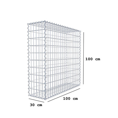 Set di 2 gabbioni 100 cm x 100 cm x 30 cm (L x A x P), maglia 5 x 10 cm, spirale