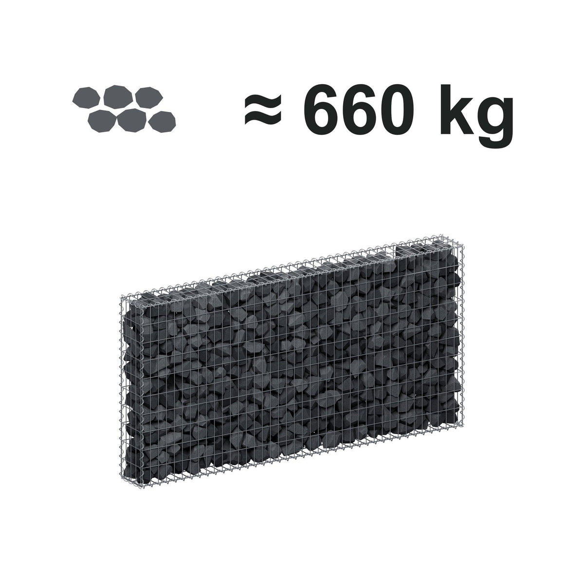 Gavión 200 cm x 100 cm x 20 cm (L x A x P), malla 5 cm x 10 cm, espiral