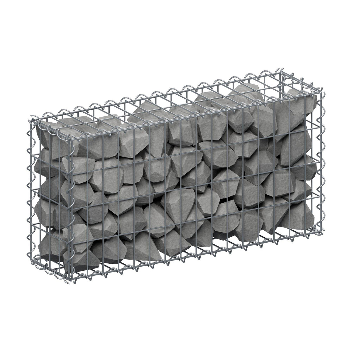 Gabion 80 cm x 40 cm x 20 cm (L x H x D), mesh size 5 cm x 10 cm, spiral