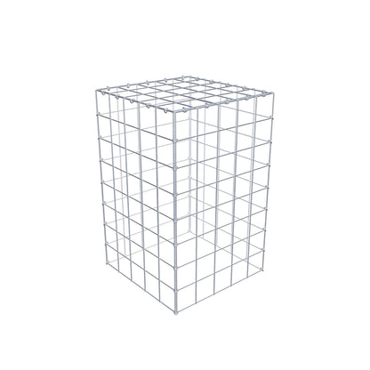Mounted gabion type 3 80 cm x 50 cm x 50 cm (L x H x D), mesh size 10 cm x 10 cm, C-ring
