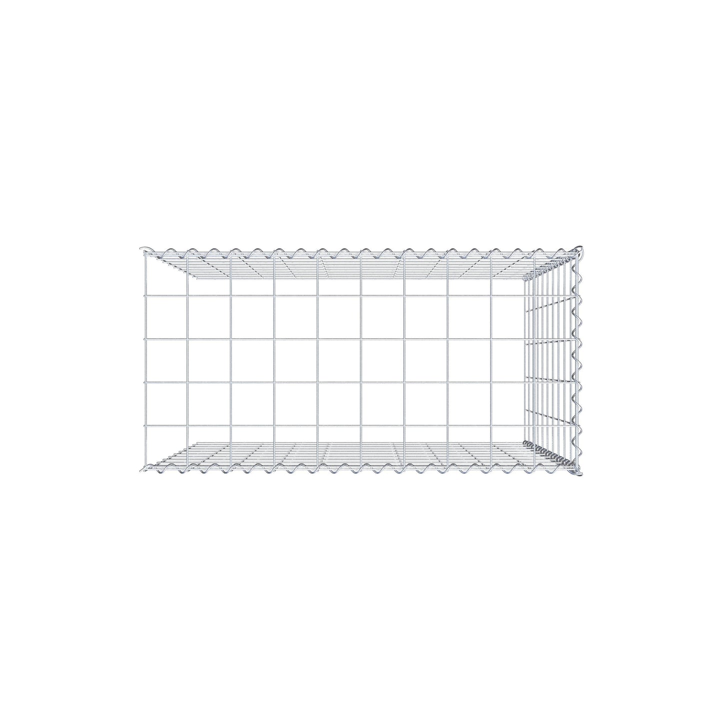 Gabião tipo 4 100 cm x 100 cm x 50 cm (C x A x P), malhagem 10 cm x 10 cm, espiral