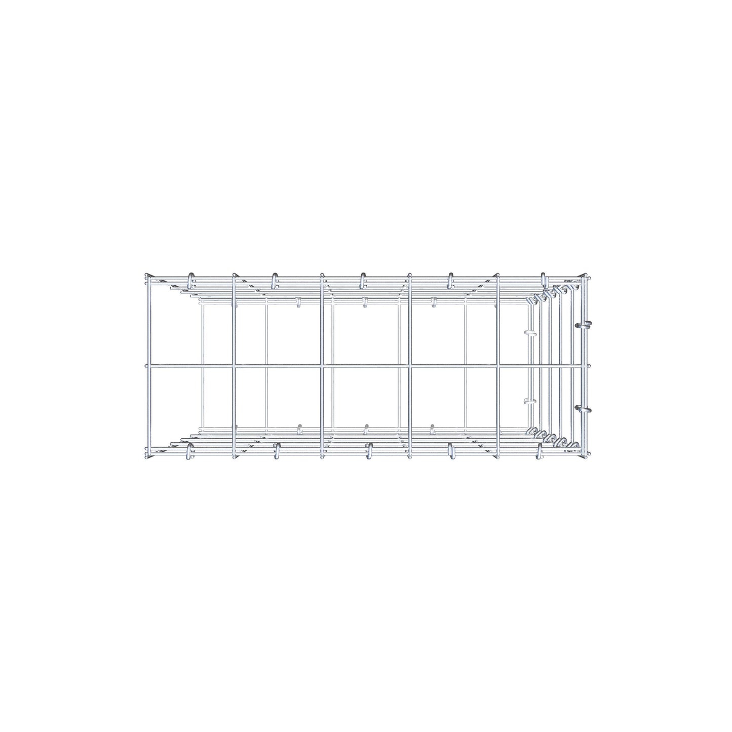 Anbaugabione Typ 2 50 cm x 50 cm x 20 cm (L x H x T), Maschenweite 10 cm x 10 cm, C-Ring