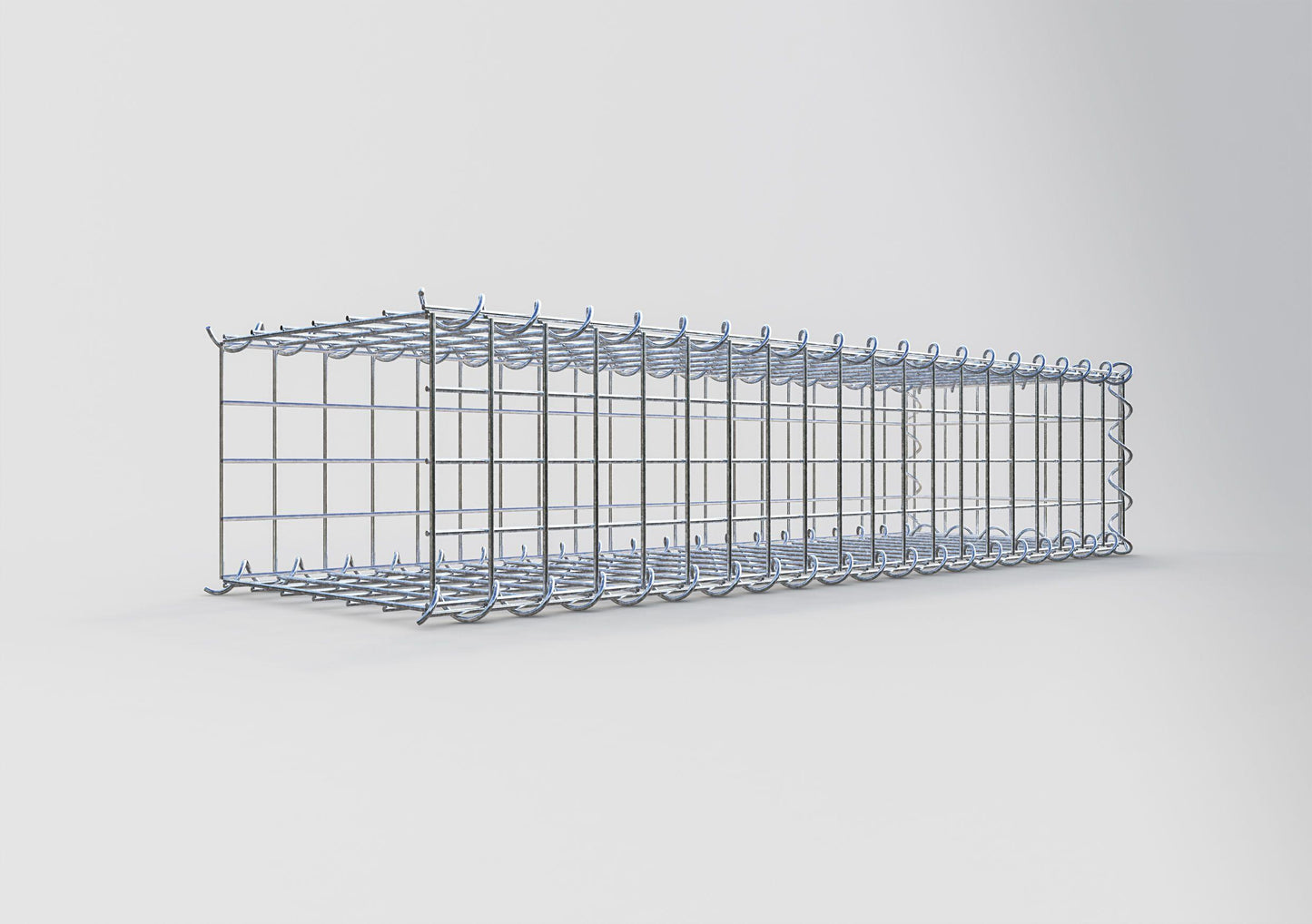Opvokset gabion type 2 100 cm x 20 cm x 30 cm (L x H x D), maskestørrelse 5 cm x 5 cm, spiral