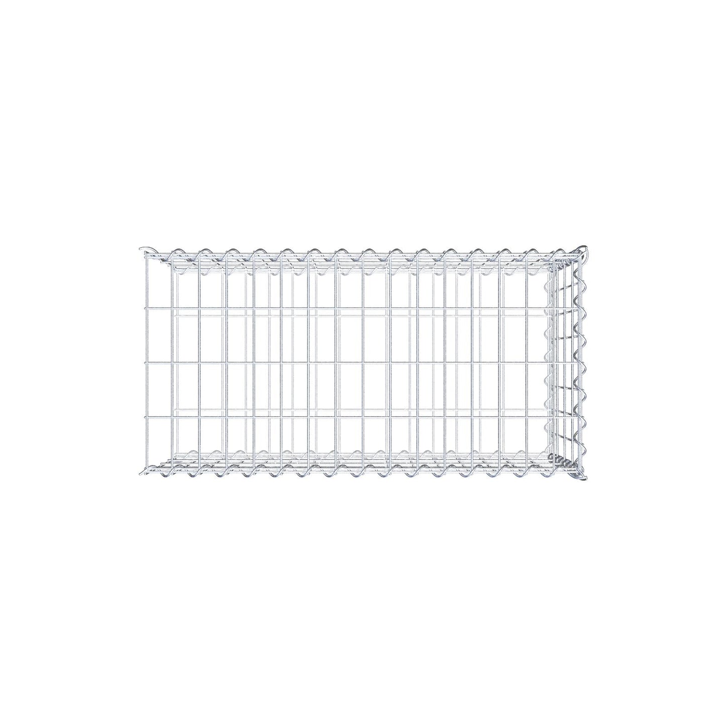 Monteret gabion type 2 80 cm x 40 cm x 40 cm (L x H x D), maskestørrelse 5 cm x 10 cm, spiral