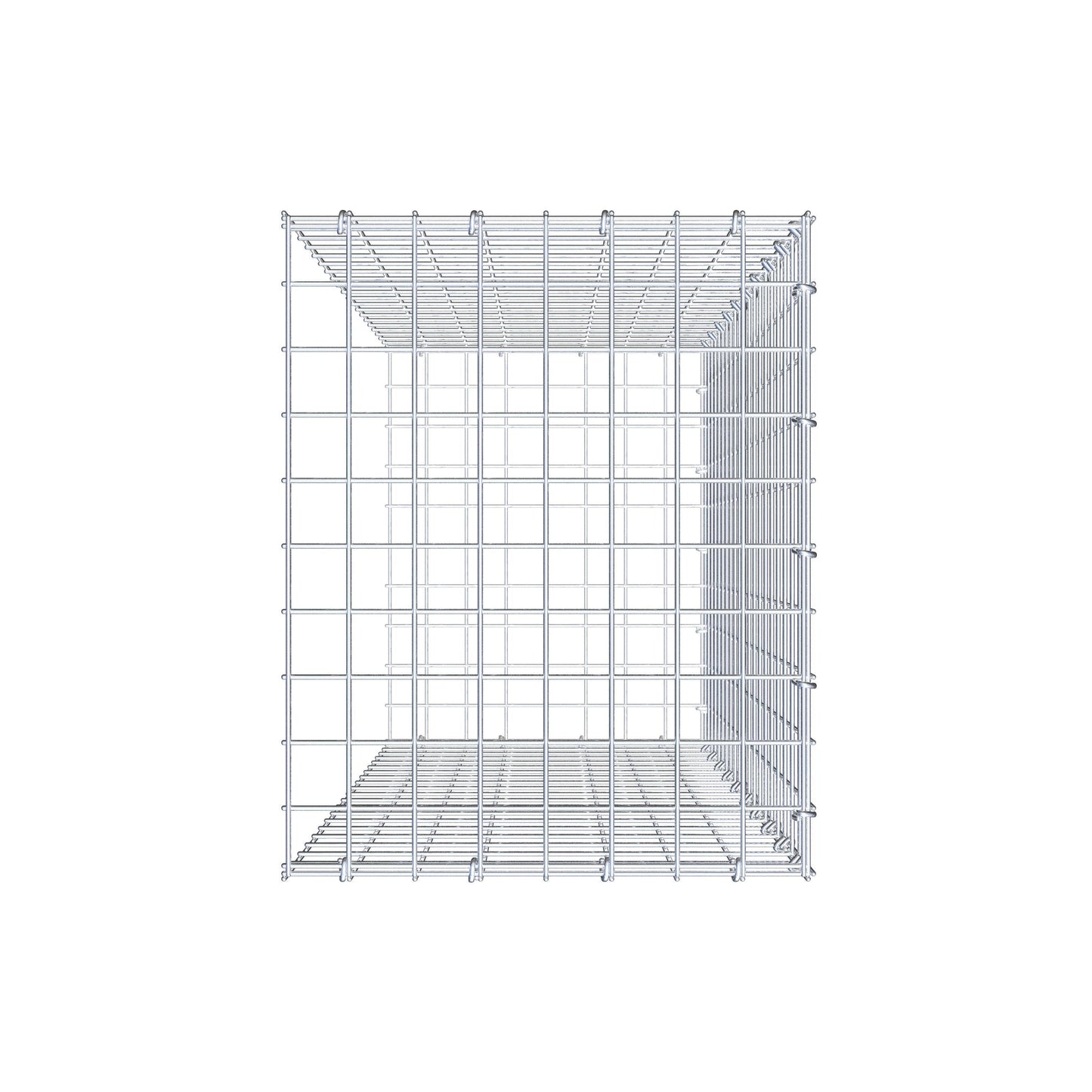 Gavión complementario de tipo 2 100 cm x 40 cm x 50 cm (largo x alto x fondo), malla 5 cm x 5 cm, anillo en C