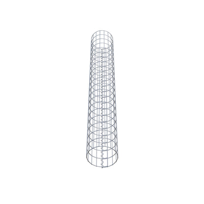 Colonna gabbionata rotonda 27 cm di diametro, 200 cm di altezza, maglia 5 cm x 10 cm