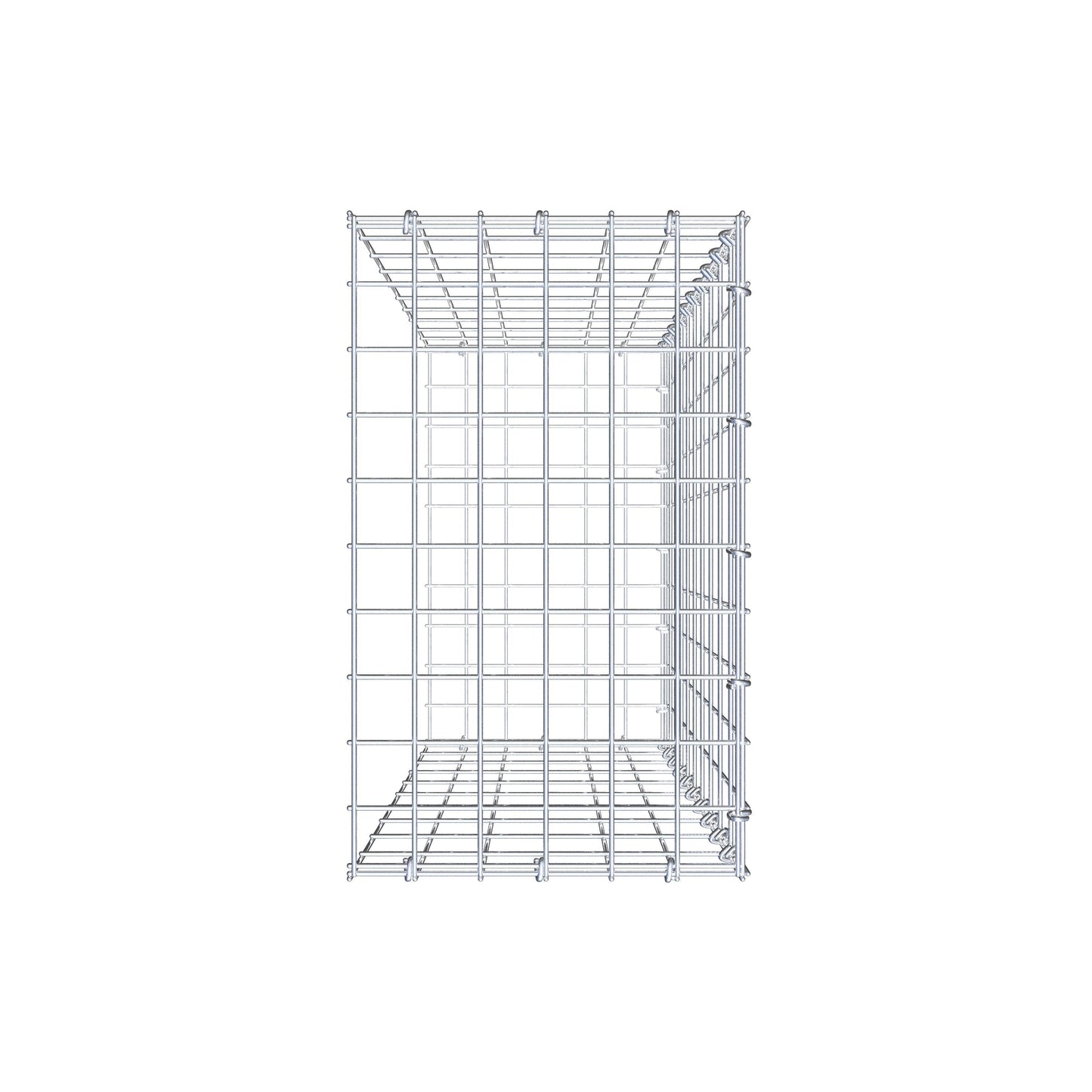 Fourche rapportée type 2 100 cm x 30 cm x 50 cm, mailles 5 cm x 10 cm, anneau en C