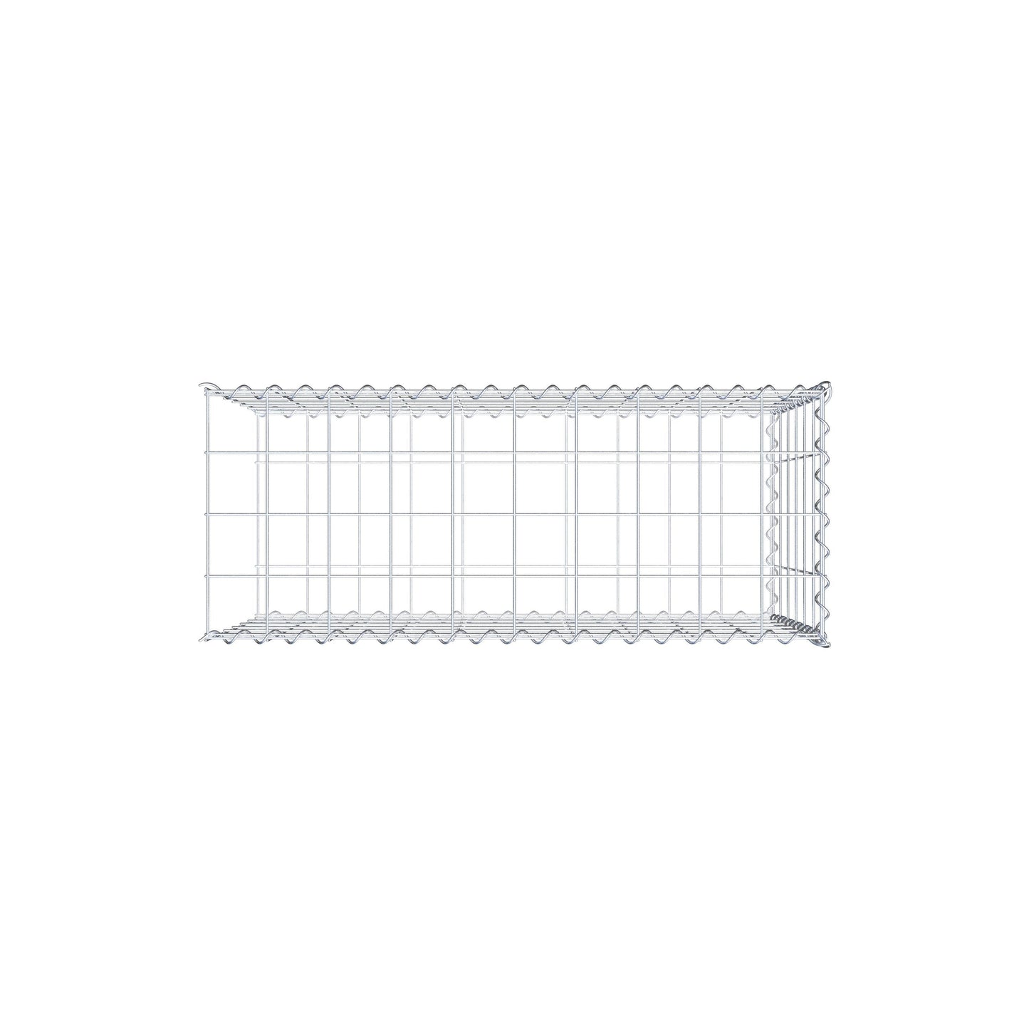 Opvokset gabion type 2 100 cm x 60 cm x 40 cm (L x H x D), maskestørrelse 10 cm x 10 cm, spiral