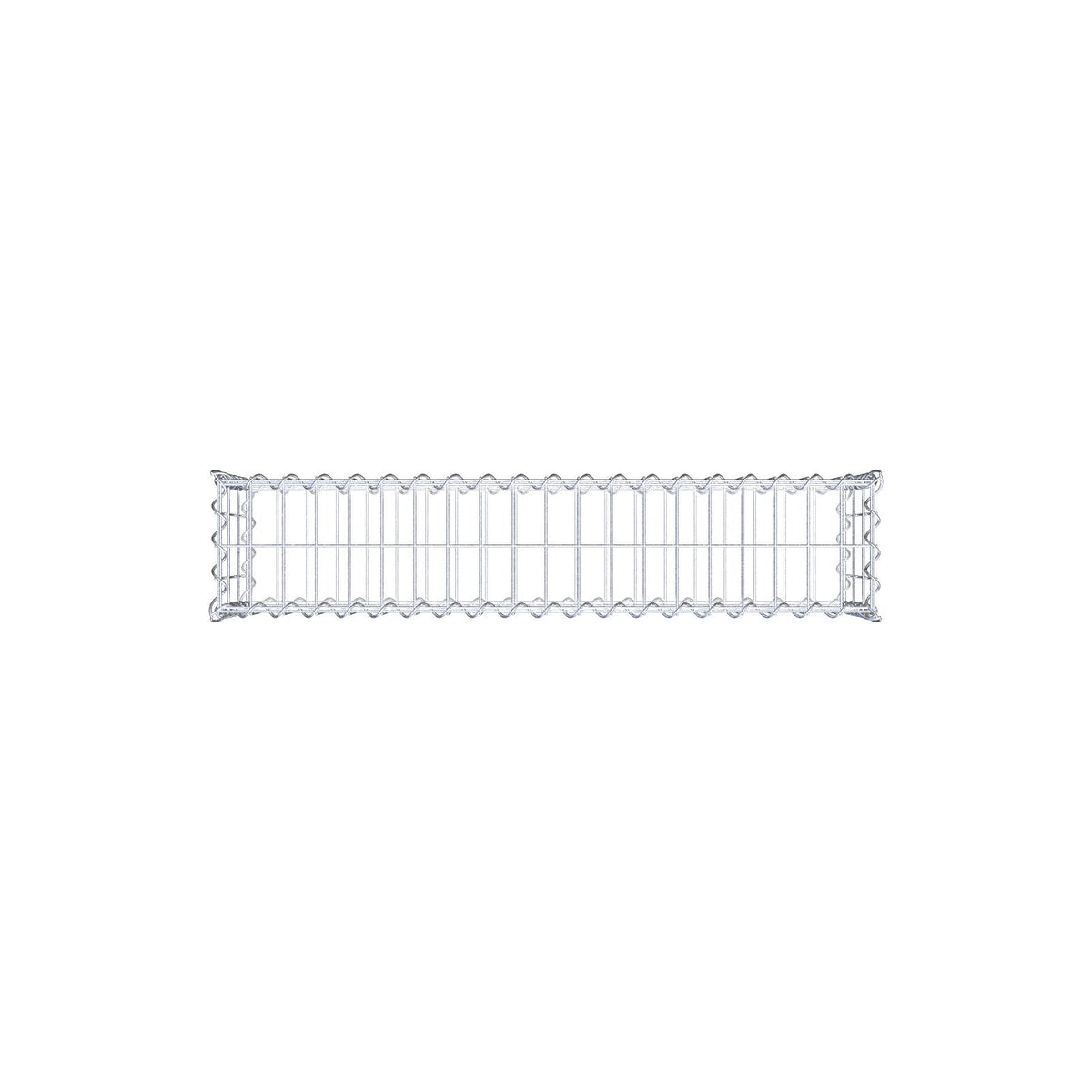 Gabião 100 cm x 30 cm x 20 cm (C x A x P), malhagem 5 cm x 10 cm, espiral