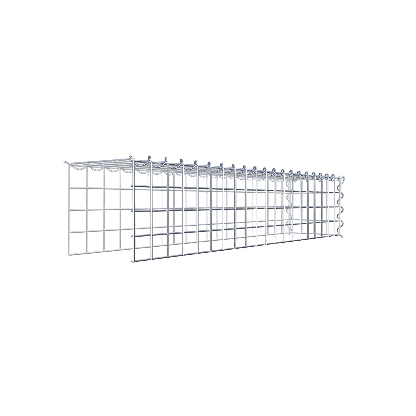 Gavión complementario tipo 4 100 cm x 20 cm x 20 cm (L x A x P), malla 5 cm x 5 cm, espiral