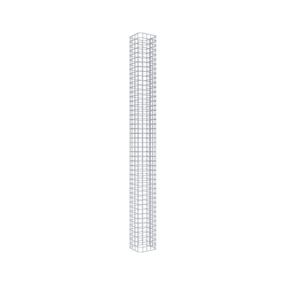 Columna de gaviones, cuadrada 22 cm x 22 cm, 230 cm de altura, MW 5 cm x 5 cm