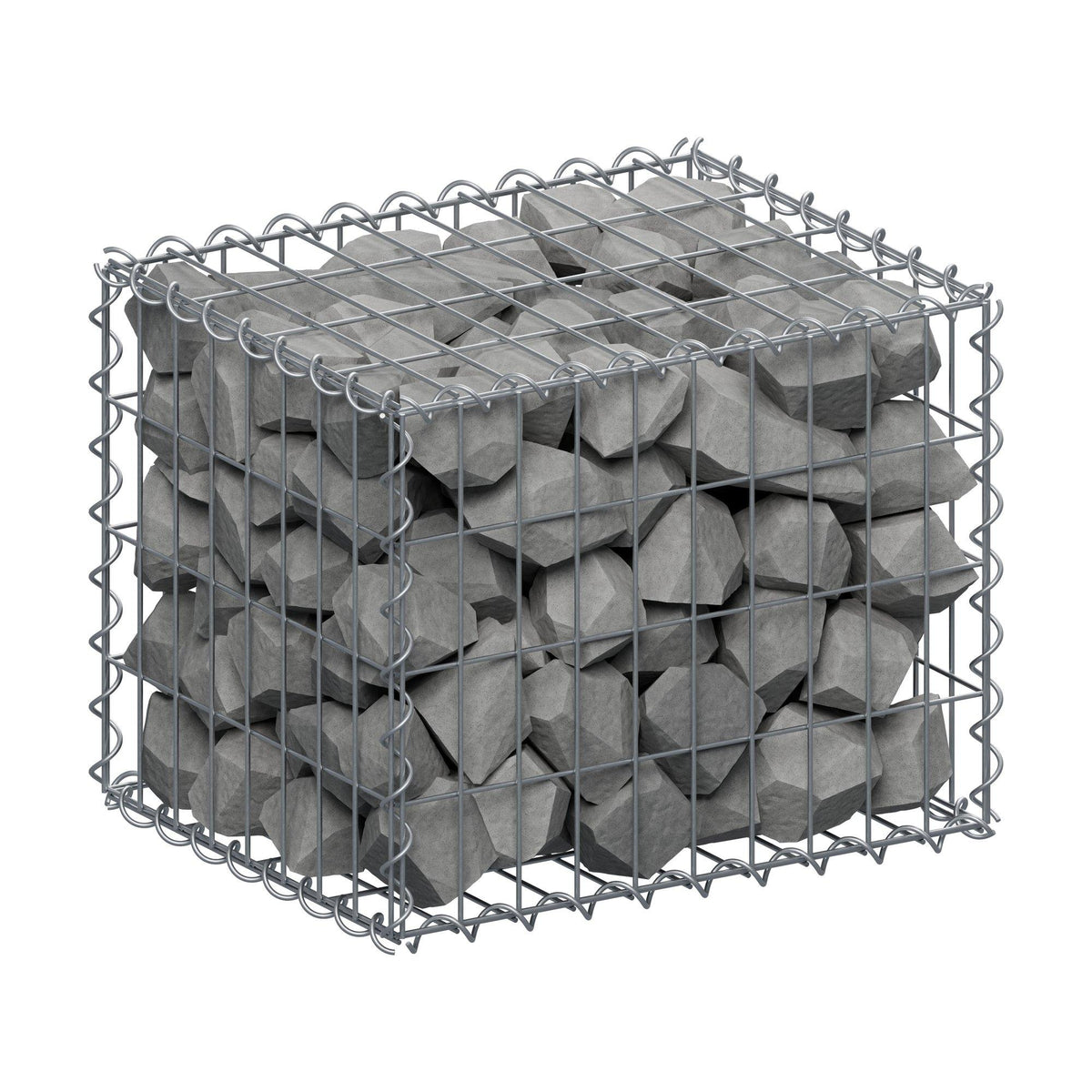 Schanskorf 50 cm x 40 cm x 40 cm (L x H x D), maaswijdte 5 cm x 10 cm, spiraalvormig