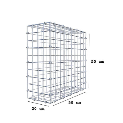 Gabbione 50 cm x 50 cm x 20 cm (L x H x P), maglia 5 x 5 cm, anello a spirale