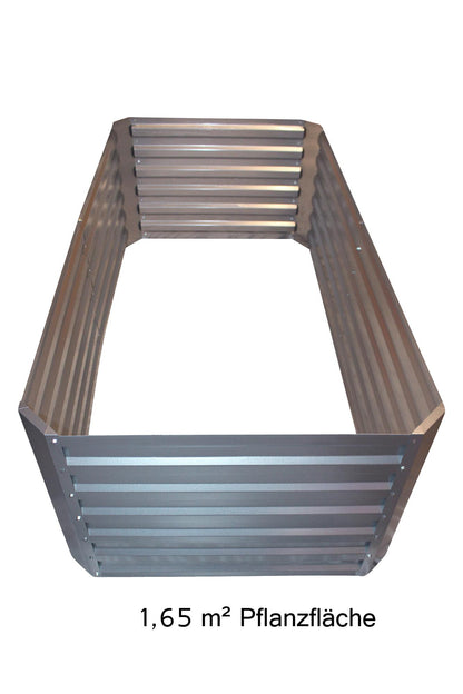 Verhoogd bed van gegalvaniseerd plaatstaal (184 x 60 x 90 cm)