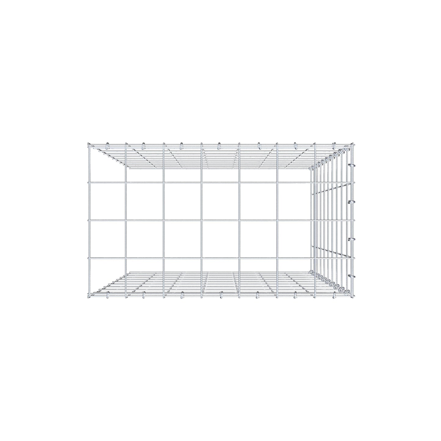Anbaugabione Typ 4 100 cm x 70 cm x 40 cm (L x H x T), Maschenweite 10 cm x 10 cm, C-Ring