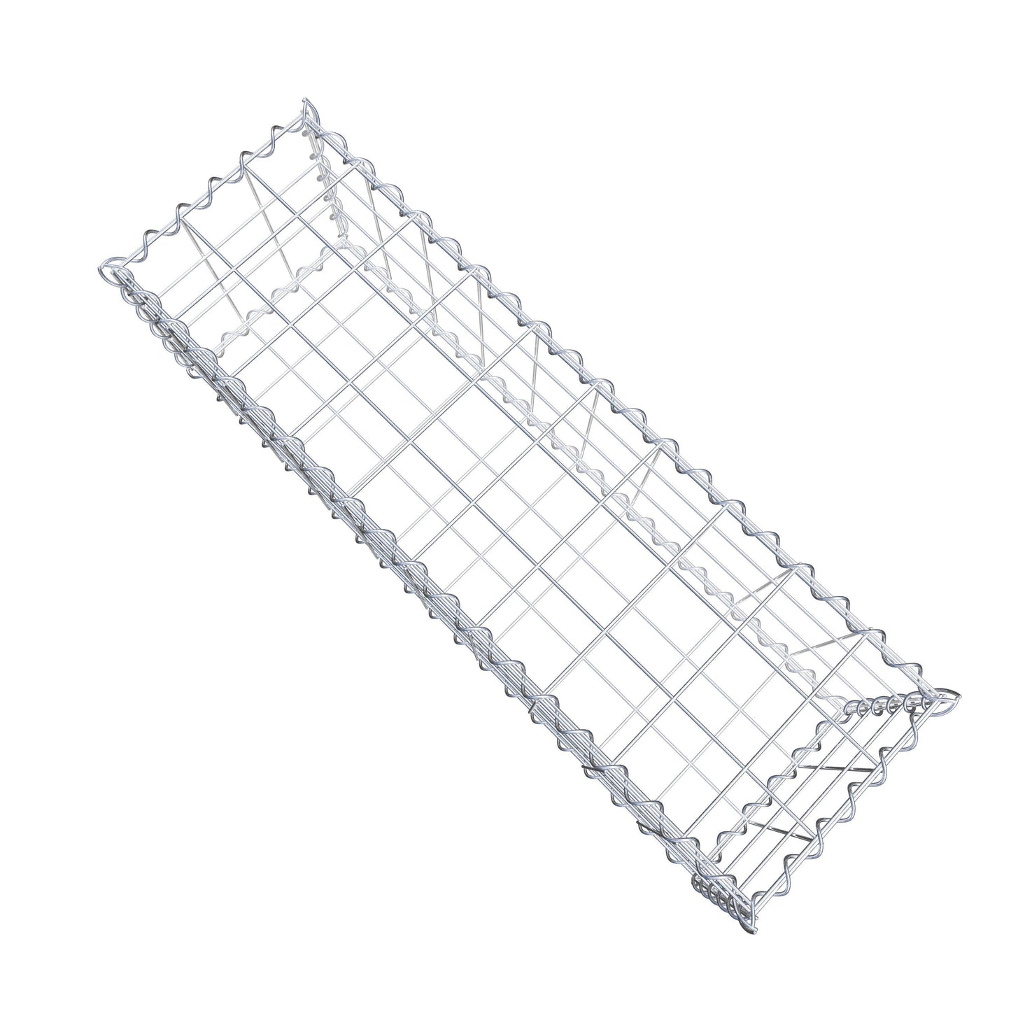 Gavión 100 cm x 30 cm x 30 cm (largo x alto x fondo), malla 10 cm x 10 cm, en espiral