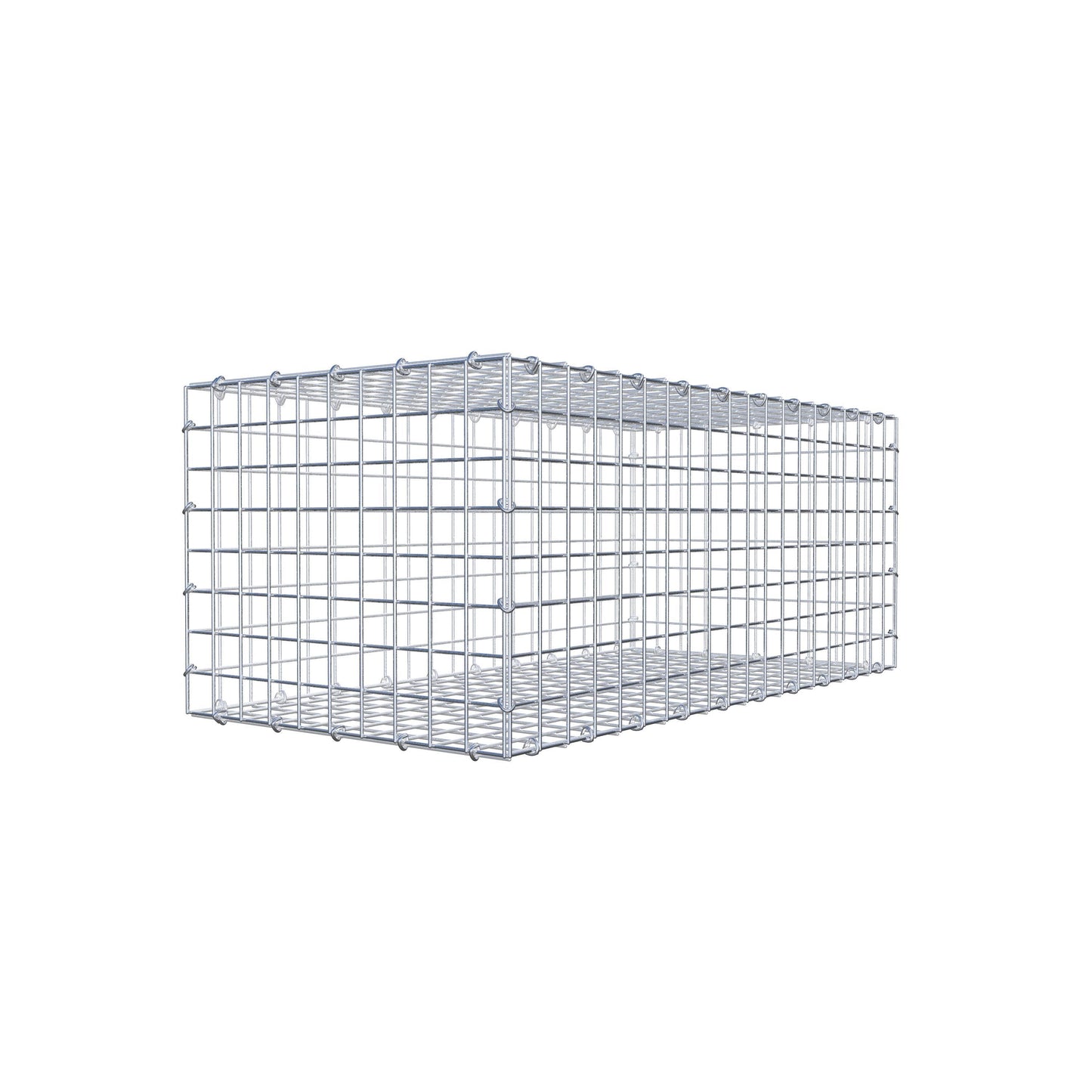 Gavión 100 cm x 40 cm x 50 cm (L x A x P), malla 5 cm x 5 cm, anillo en C