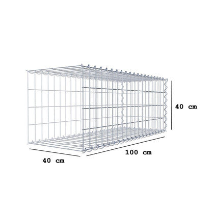 Gavión complementario tipo 2 100 cm x 40 cm x 40 cm (L x A x P), malla 5 cm x 10 cm, espiral