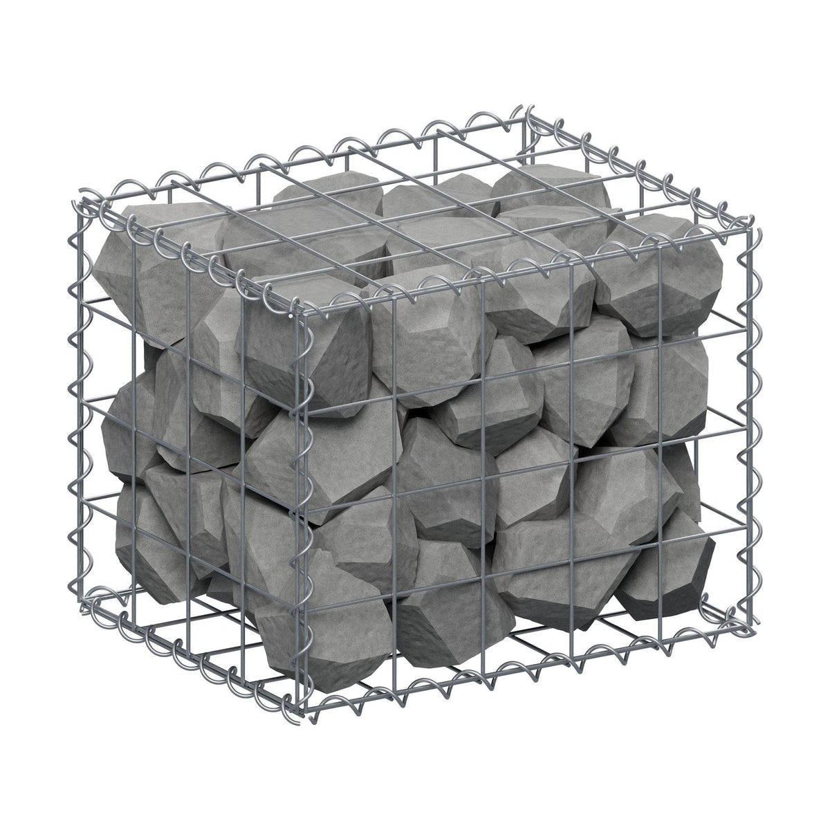 Gabione 50 cm x 40 cm x 40 cm (L x H x T), Maschenweite 10 cm x 10 cm, Spirale