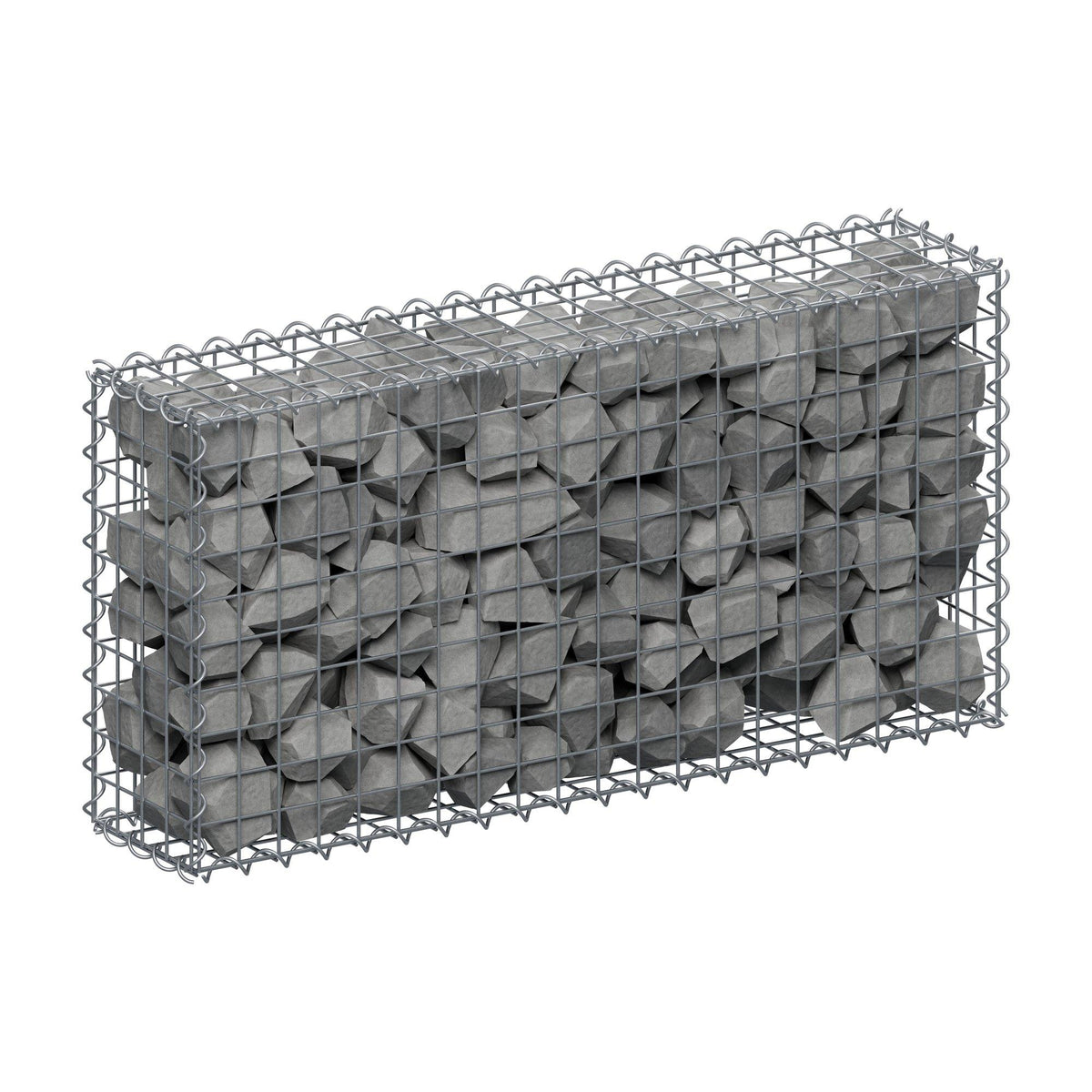 Gabion 100 cm x 50 cm x 20 cm (L x H x D), mesh size 5 cm x 5 cm, spiral