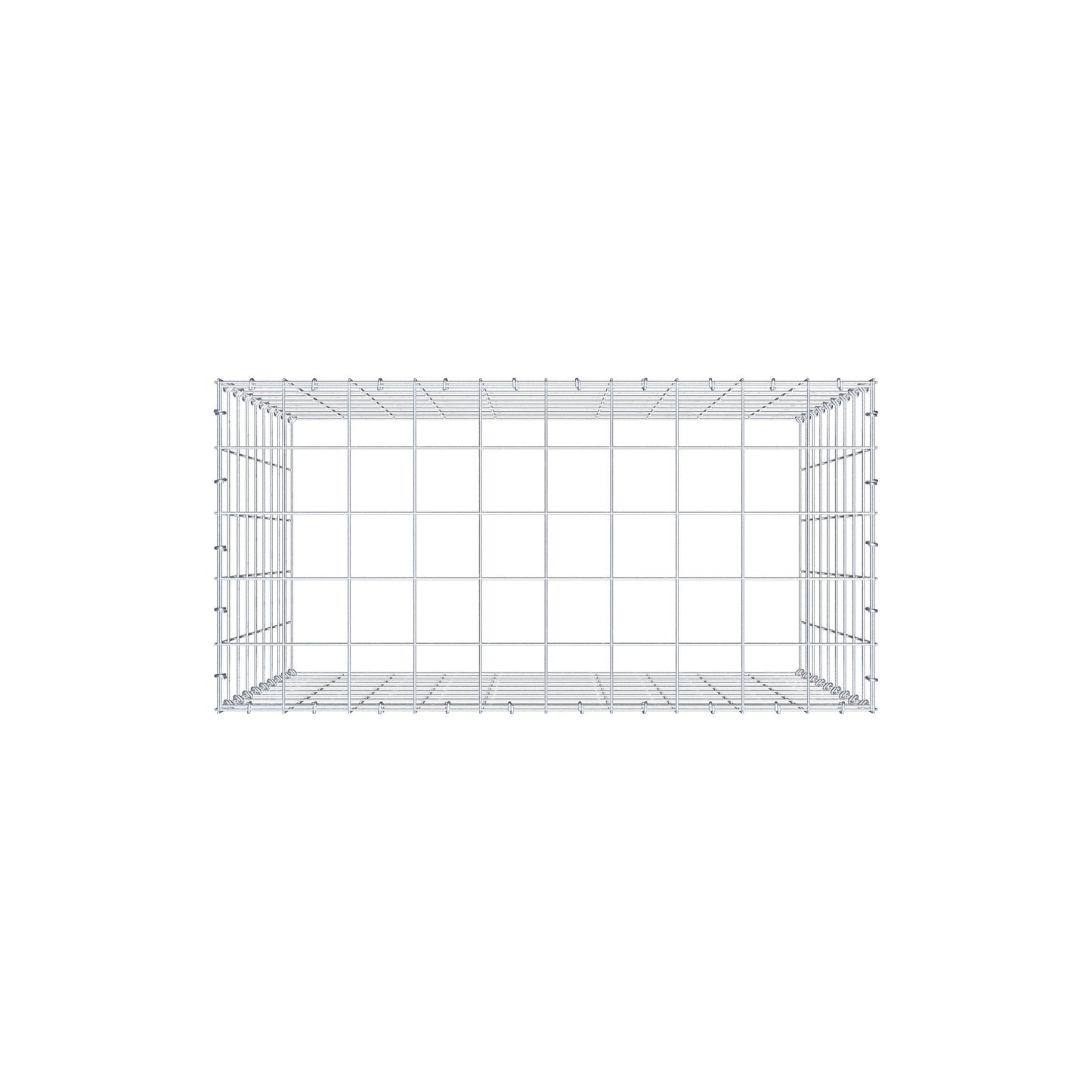 Gavión complementario de tipo 3 100 cm x 90 cm x 50 cm (L x A x P), malla 10 cm x 10 cm, anillo en C