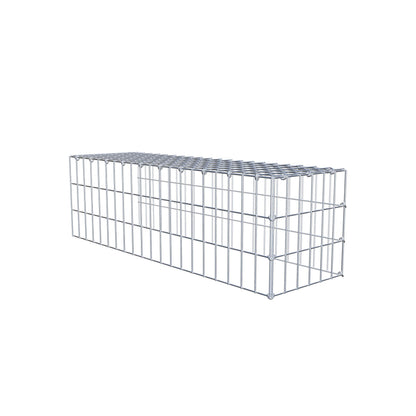 Mounted gabion type 4 100 cm x 30 cm x 30 cm (L x H x D), mesh size 5 cm x 10 cm, C-ring