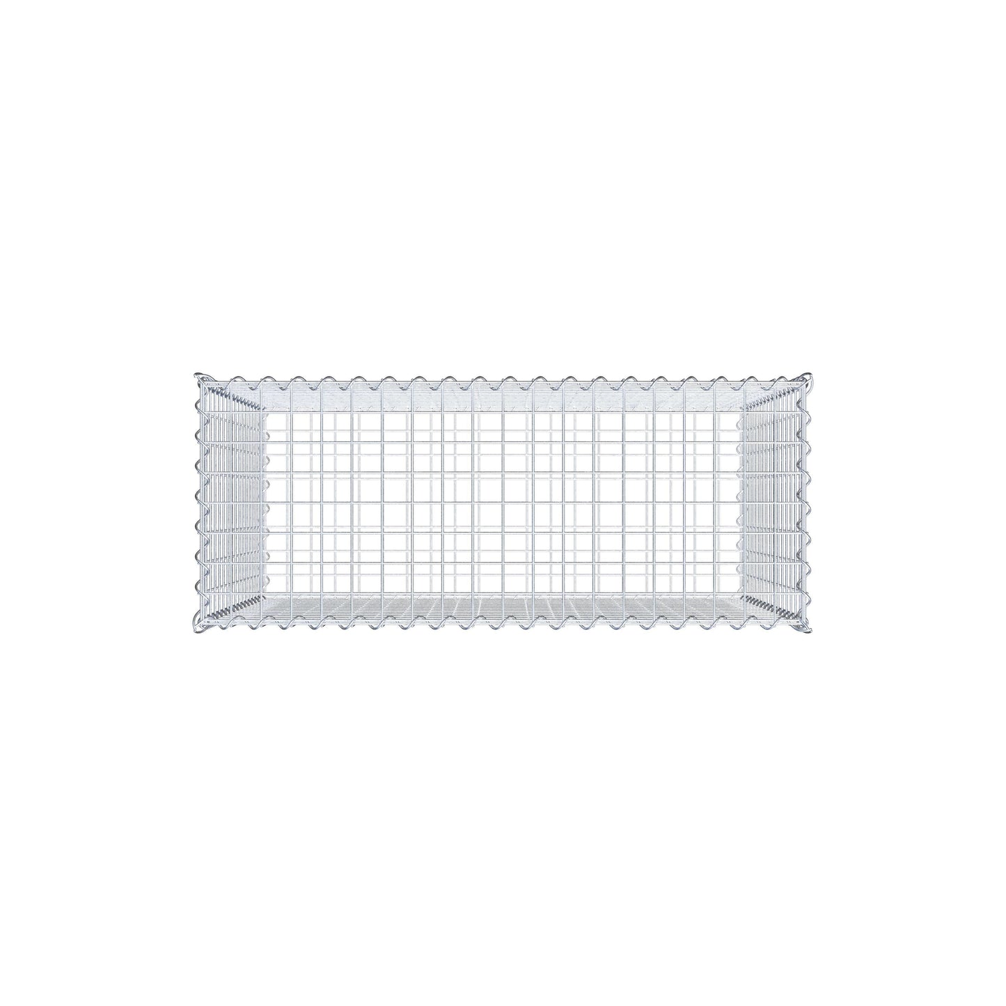 Schanskorf 100 cm x 80 cm x 40 cm (L x H x D), maaswijdte 5 cm x 5 cm, spiraalvormig