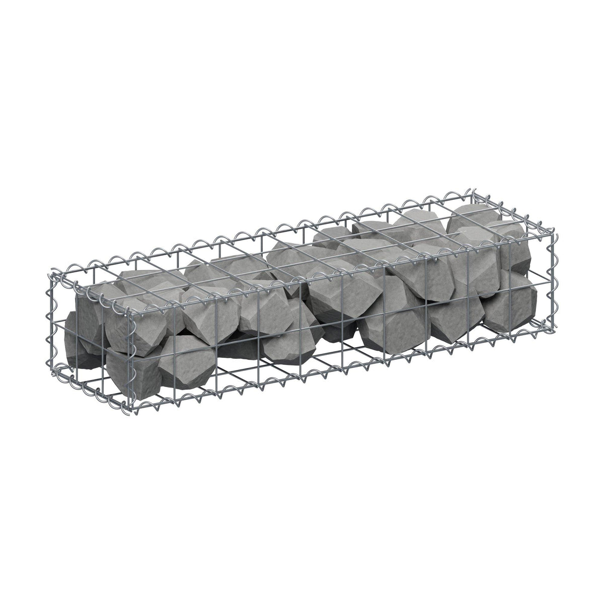 Gabion 100 cm x 20 cm x 30 cm (L x H x D), maskestørrelse 10 cm x 10 cm, spiral