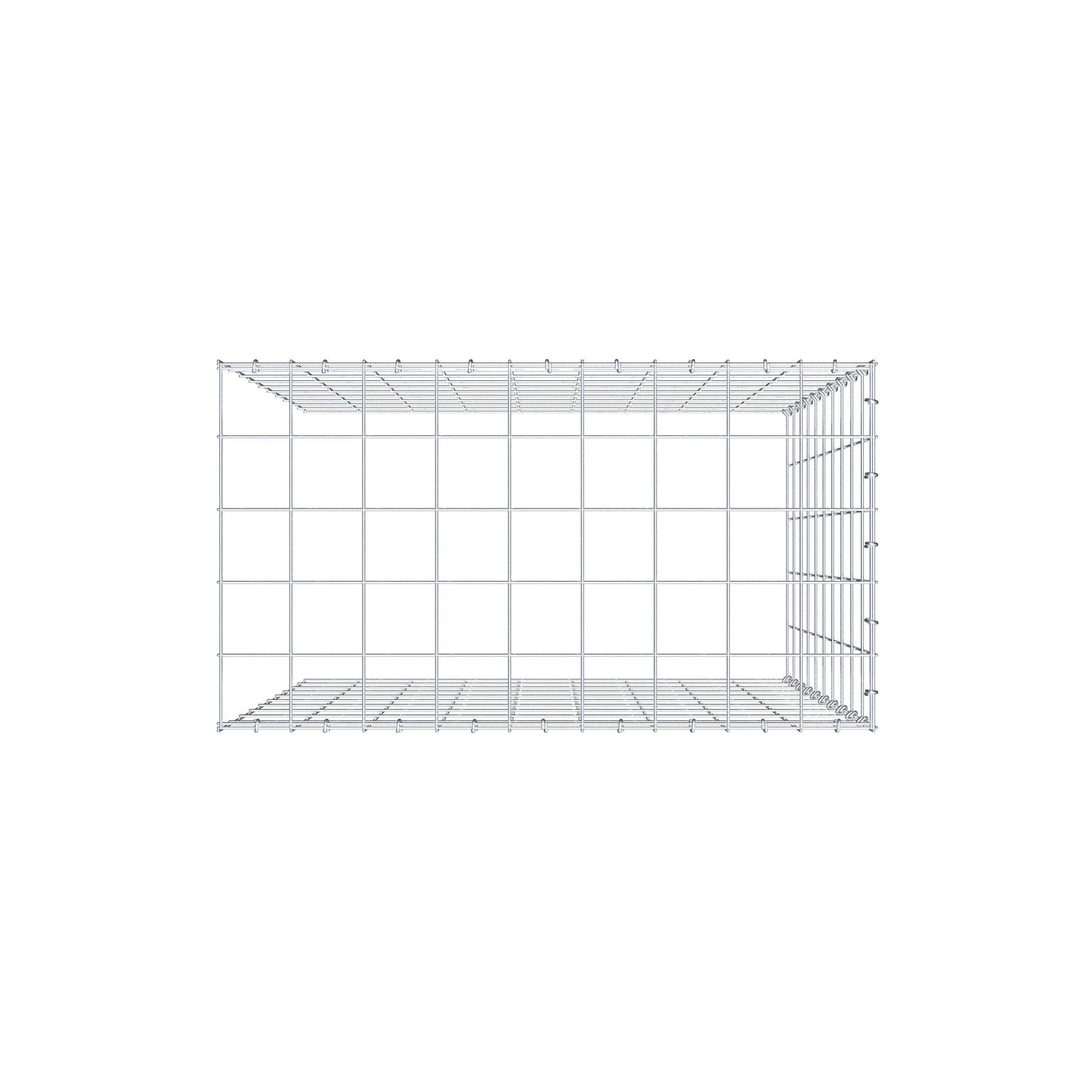 Gabbione aggiuntivo tipo 4 100 cm x 90 cm x 50 cm (L x H x P), maglia 10 cm x 10 cm, anello a C