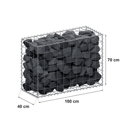 Gabion 100 cm x 70 cm x 40 cm (L x H x P), mailles 10 cm x 10 cm, spirale