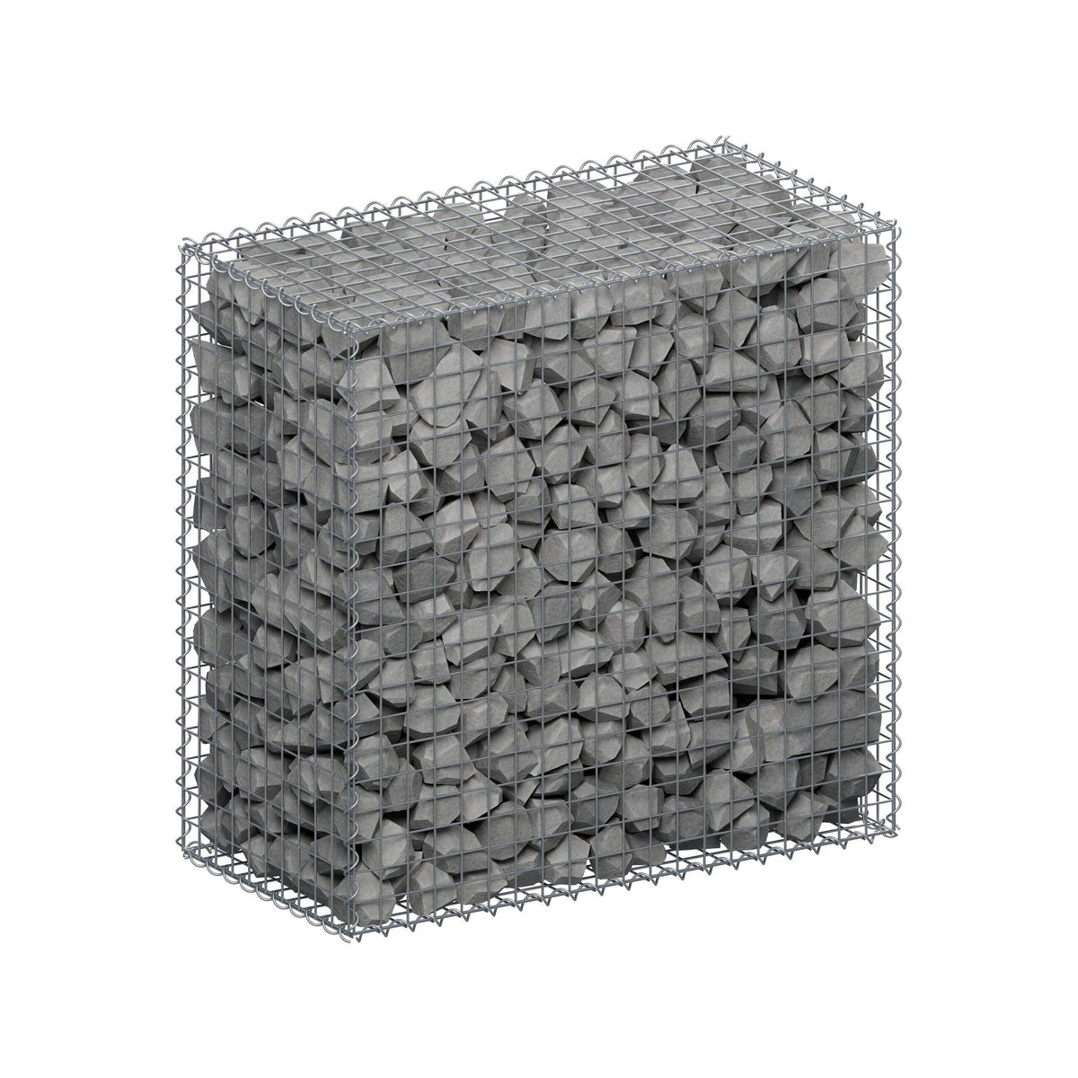 Gabion 100 cm x 100 cm x 50 cm (L x H x D), maskestørrelse 5 cm x 5 cm, spiral