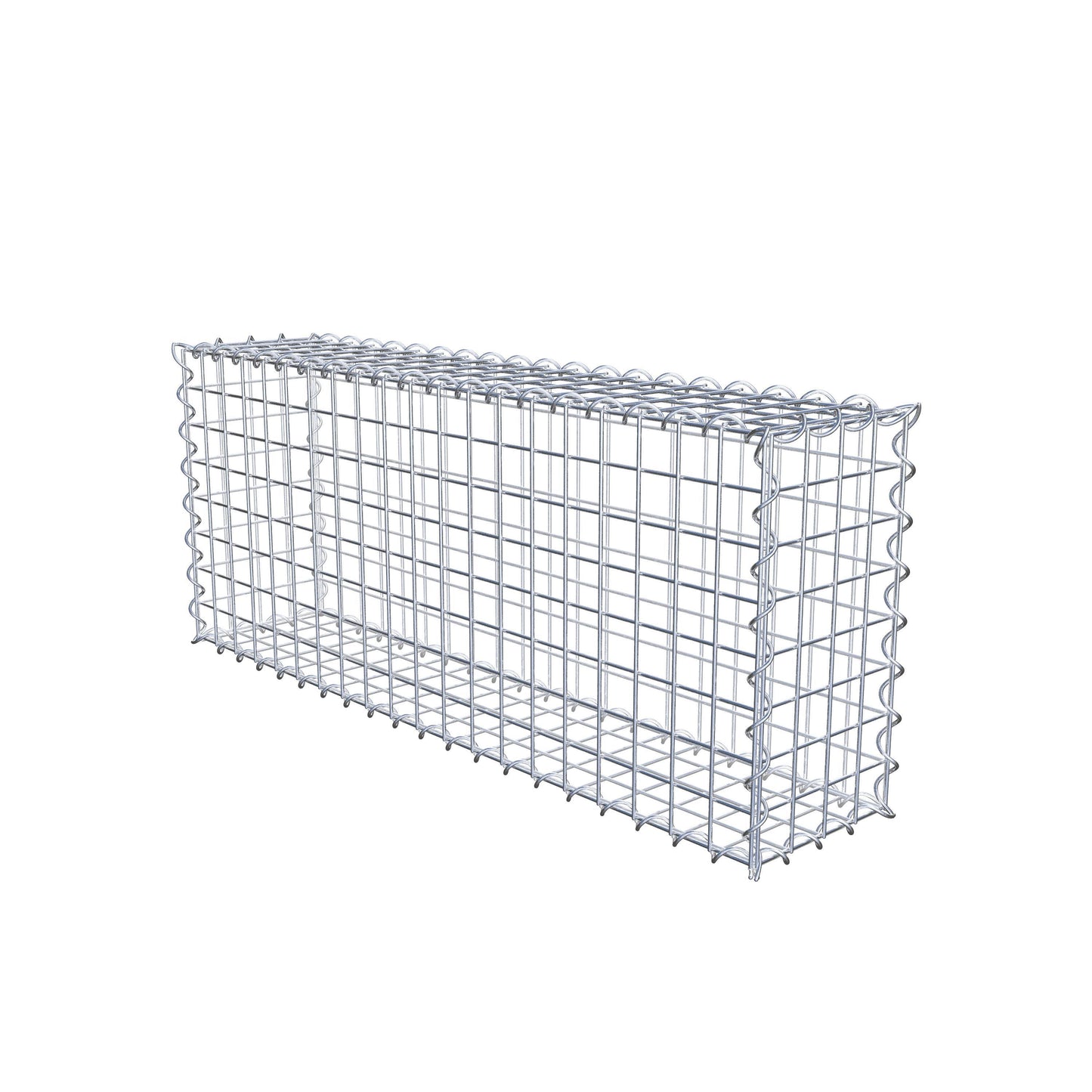 Sæt med 2 gabioner 100 cm x 40 cm x 20 cm (L x H x D), maskestørrelse 5 x 5 cm, spiralformet