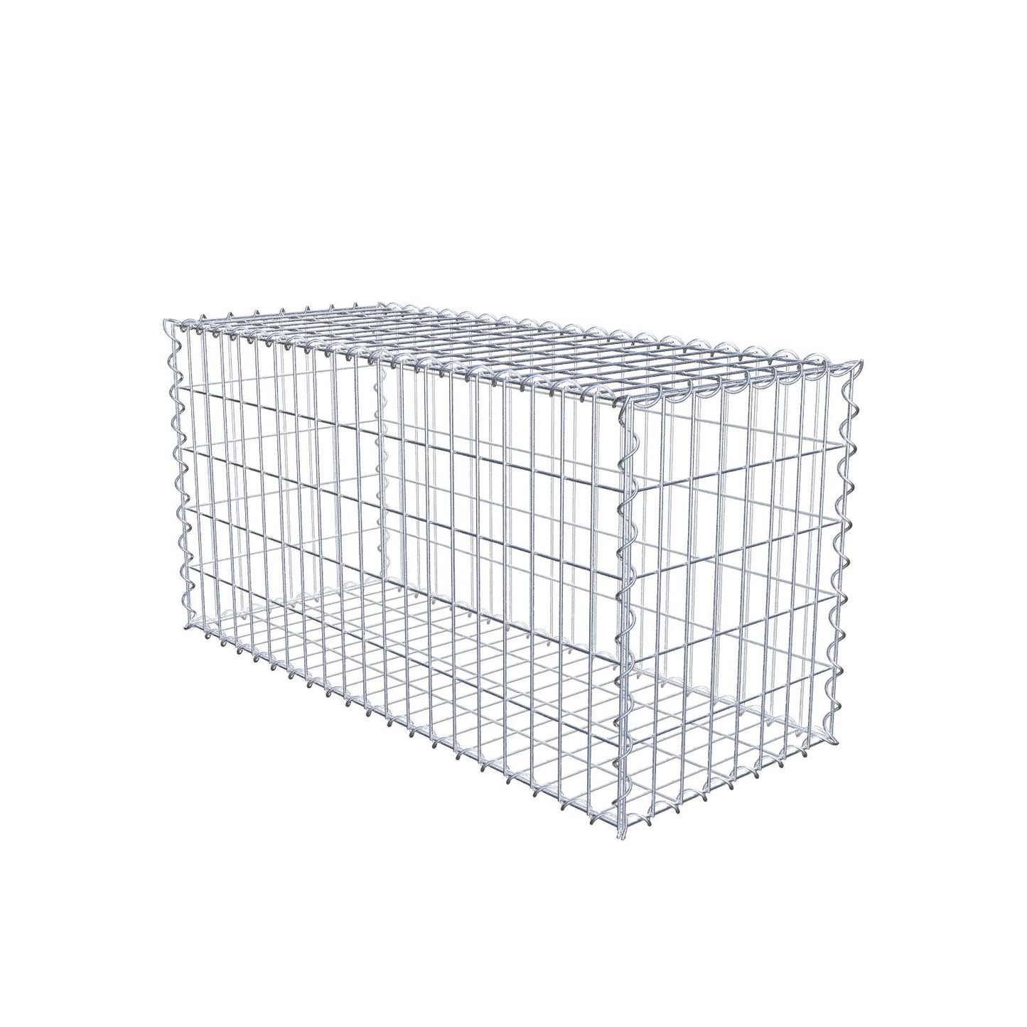 Gabbione 100 cm x 50 cm x 40 cm (L x H x P), maglia 5 cm x 10 cm, spirale
