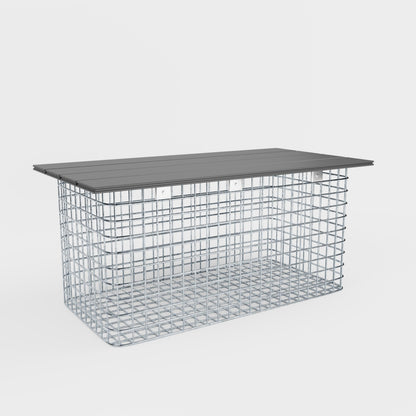 Banco de jardín 102 x 50 x 52 cm MW 5 x 5 cm galvanizado en caliente, con tablero reciclado en antracita
