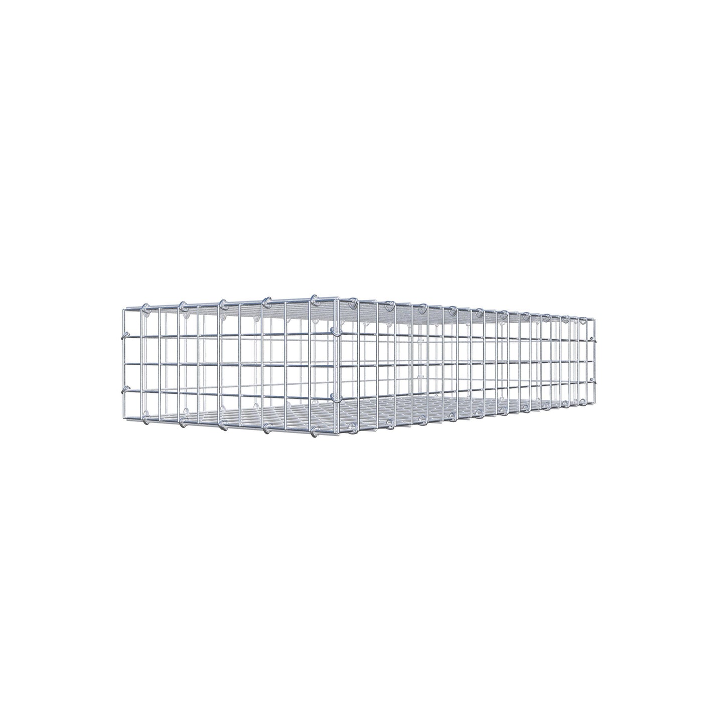 Gabbione 100 cm x 20 cm x 50 cm (L x H x P), maglia 5 cm x 5 cm, anello a C