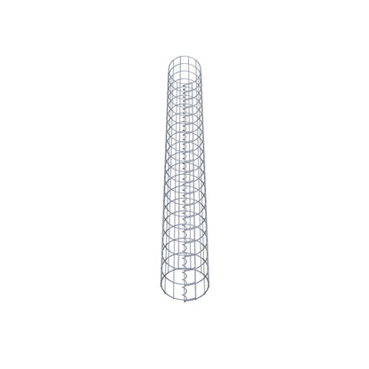 Colonna di gabbioni, rotonda, zincata a caldo, 22 cm di diametro, 200 cm di altezza, MW 5 cm x 10 cm