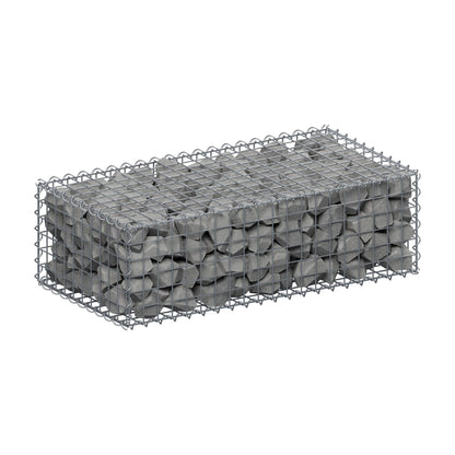 Gavión 100 cm x 30 cm x 50 cm (largo x alto x fondo), malla 5 cm x 5 cm, en espiral