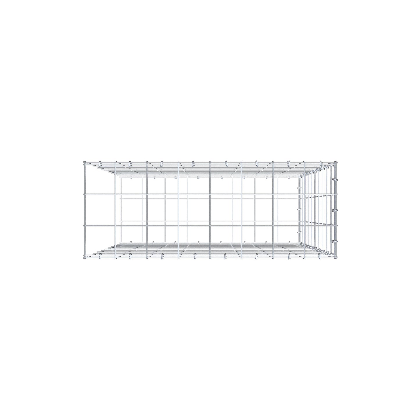 Monteret gabion type 2 100 cm x 80 cm x 30 cm (L x H x D), maskestørrelse 10 cm x 10 cm, C-ring