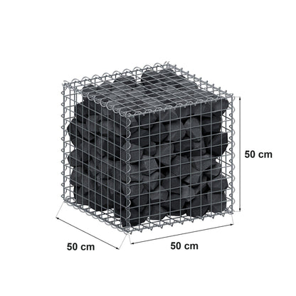 Gabbione 50 cm x 50 cm x 50 cm (L x H x P), maglia 5 cm x 5 cm, spirale