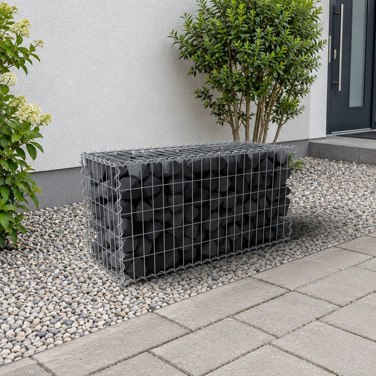 Schanskorf 100 cm x 50 cm x 40 cm (L x H x D), maaswijdte 5 cm x 10 cm, spiraalvormig