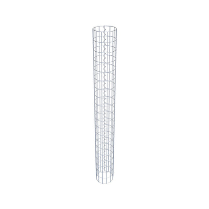 Colonna di gabbioni, rotonda, zincata a caldo, 22 cm di diametro, 200 cm di altezza, MW 5 cm x 10 cm