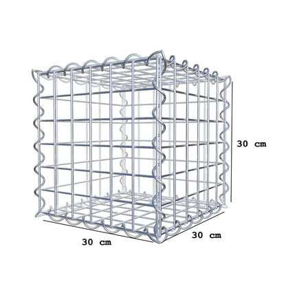 Gabião 30 cm x 30 cm x 30 cm (C x A x P), malhagem 5 cm x 5 cm, espiral