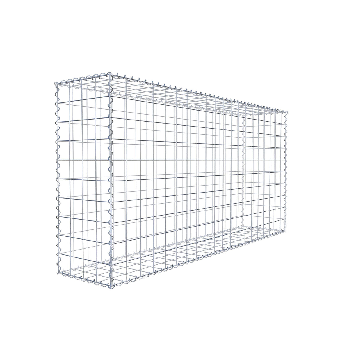 Gavión 200 cm x 100 cm x 40 cm (largo x alto x fondo), malla 10 cm x 10 cm, en espiral