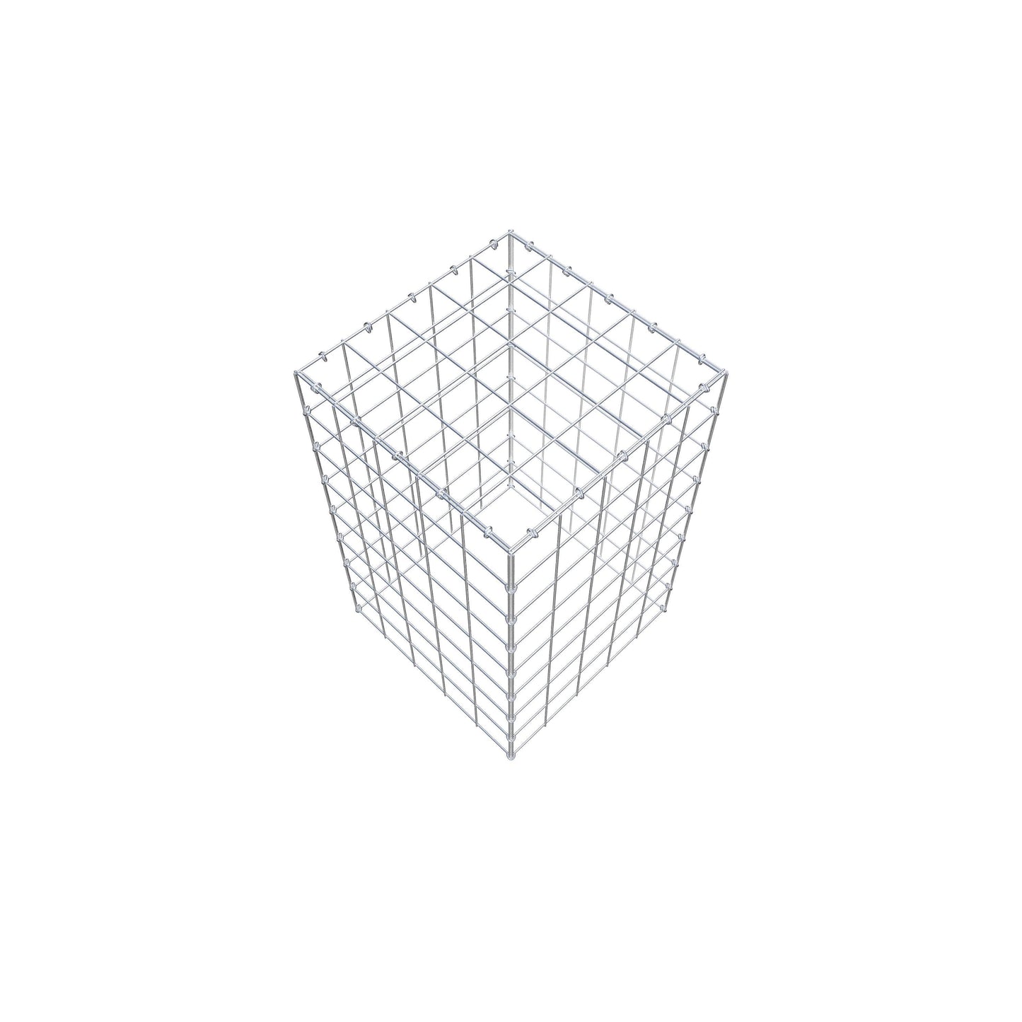 Mounted gabion type 3 80 cm x 50 cm x 50 cm (L x H x D), mesh size 10 cm x 10 cm, C-ring