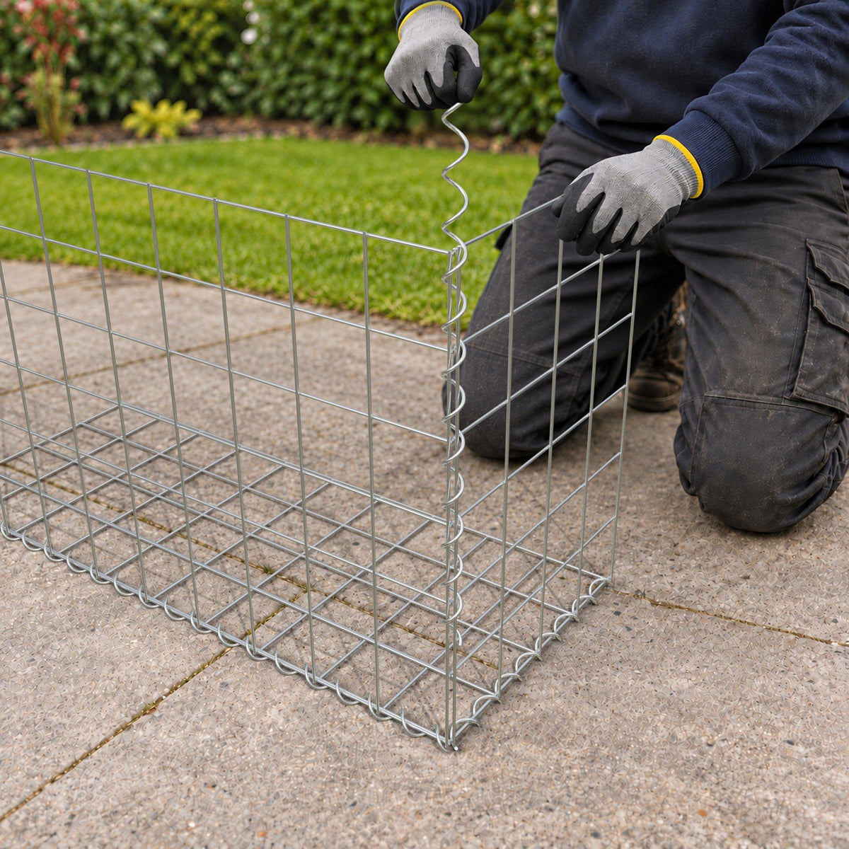 Gabion 100 cm x 60 cm x 40 cm (L x H x P), mailles 10 cm x 10 cm, spirale