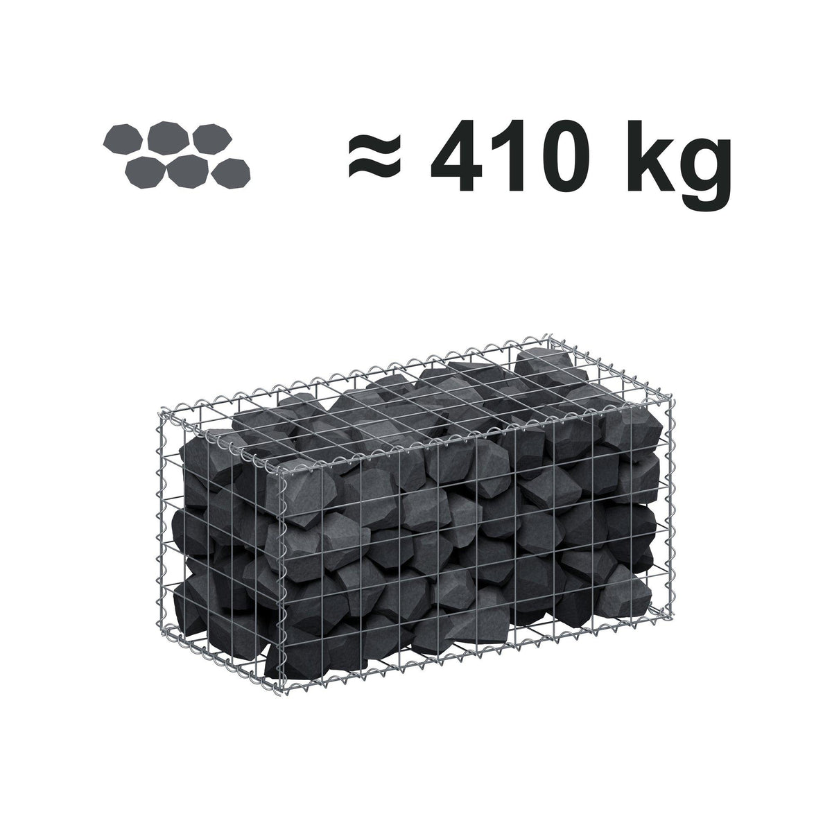 Gabião 100 cm x 50 cm x 50 cm (C x A x P), malhagem 10 cm x 10 cm, espiral