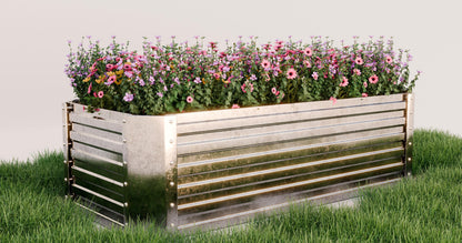 Verhoogd bed van gegalvaniseerd plaatstaal (184 x 60 x 90 cm)