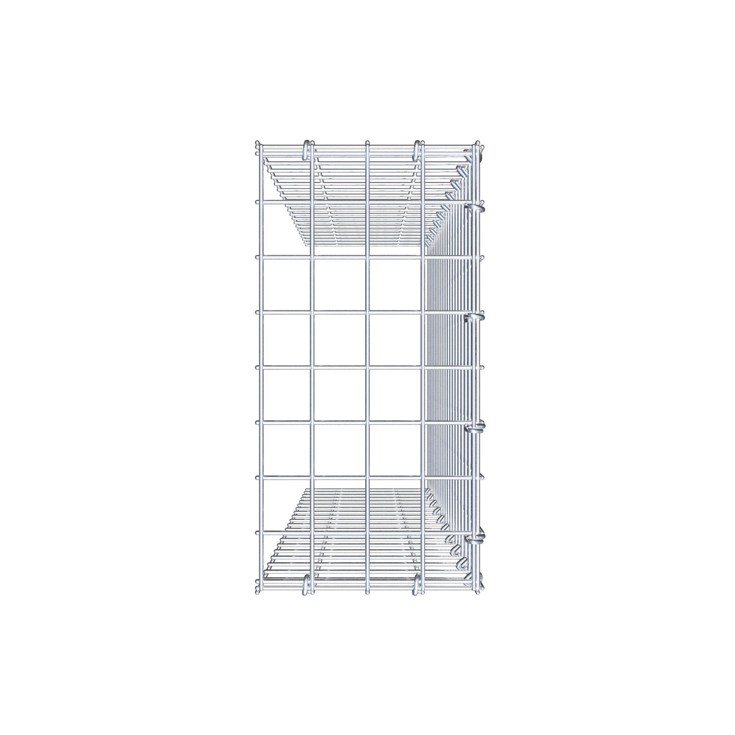 Typ 4 påbyggnadsgabion 100 cm x 20 cm x 40 cm (L x H x D), maskstorlek 5 cm x 5 cm, C-ring