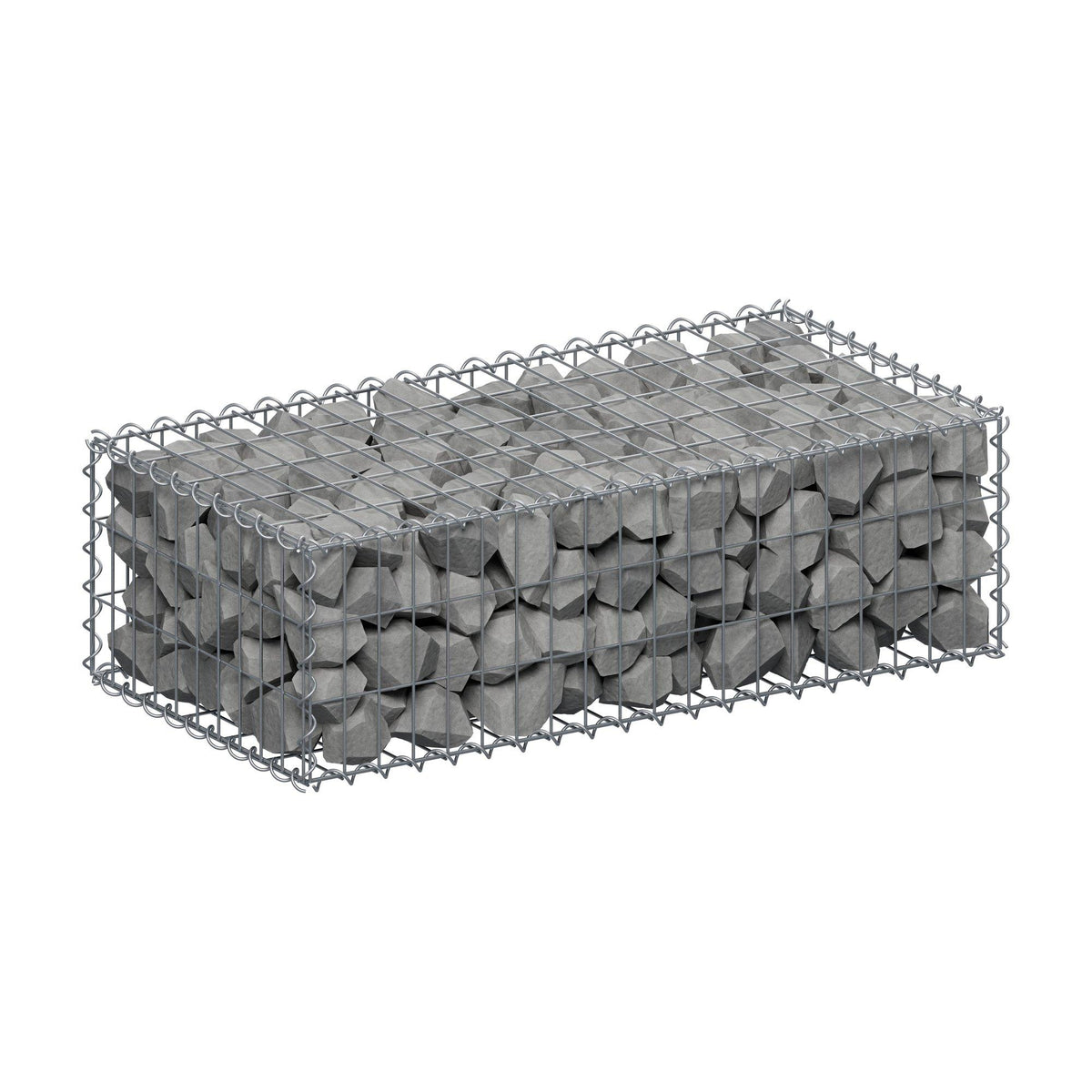 Gabion 100 cm x 30 cm x 50 cm (L x H x P), mailles 5 cm x 10 cm, spirale